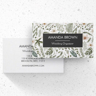Moderne Aquarell-Blumenmuster-Hochzeit Visitenkarte