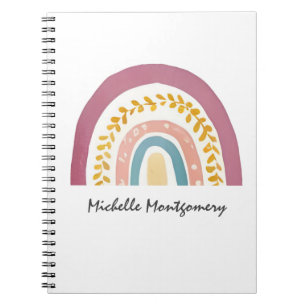 Moderne Aquarell-Boho-Regenbogen individuell Notizblock