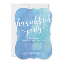 Moderne Aquarell-Chanukka-Feier-Einladung