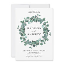 Moderne Aquarell-Eukalyptus-Grün-Hochzeit