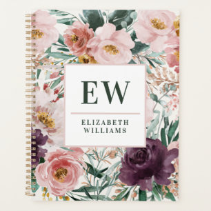 Moderne Aquarell florale elegante Backrezepte Planer