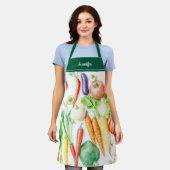 Moderne Aquarell-Gemüse-Muster personalisiert Schürze (Getragen)