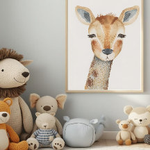 Moderne Aquarell-Giraffen-Kinderzimmer-Wandkunst