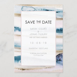 Moderne Aquarell-Hochzeit Save the Date Einladung