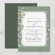 Moderne Aquarell-Hochzeitseinladungen. 