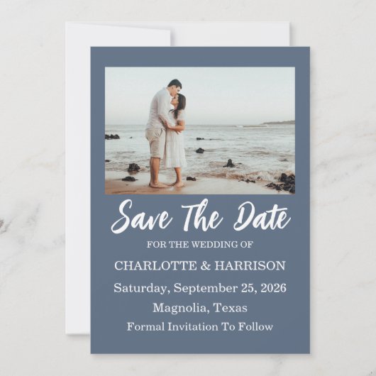 Moderne Aquarell-Küstenlandschaft Hochzeit Save The Date (Vorderseite)