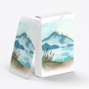 Moderne Aquarell-Natur Lasst das Abenteuer beginne Spielkarten