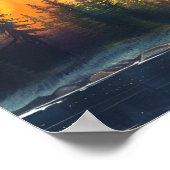 Moderne Aquarell Nordlichter am Lago Maggiore Poster (Ecke)