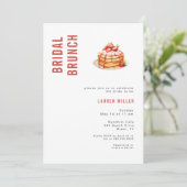 Moderne Aquarell Pancakes Bridal Brunch Dusche Einladung (Stehend Vorderseite)