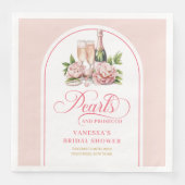 Moderne Aquarell-Perlen und Prosecco-Dusche Serviette (Vorderseite)