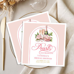 Moderne Aquarell-Perlen und Prosecco-Dusche Serviette
