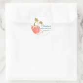 Moderne Aquarell Pumpkin Gold Glitzer Kinderdusche Runder Aufkleber (Tasche)