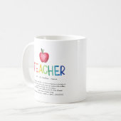 Moderne Aquarell-Regenbogen-Lehrer-Dankeschön Kaffeetasse (Vorderseite Links)