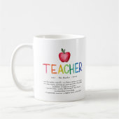 Moderne Aquarell-Regenbogen-Lehrer-Dankeschön Kaffeetasse (Links)