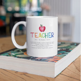 Moderne Aquarell-Regenbogen-Lehrer-Dankeschön  Kaffeetasse