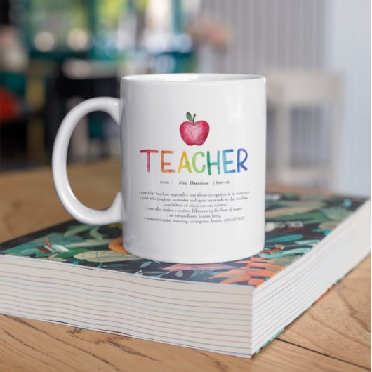 Moderne Aquarell-Regenbogen-Lehrer-Dankeschön Kaffeetasse