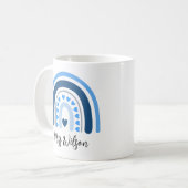 Moderne Aquarell-Regenbogen-Lehrkraft Kaffeetasse (Vorderseite Links)