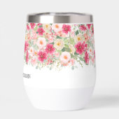 Moderne Aquarell-Rosa-Blumen-Hochzeit (Rückseite)