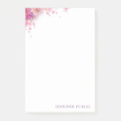 Moderne Aquarell-Rose Blume Elegante Vorlage Post-it Klebezettel (Vorderseite)