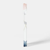 Moderne Aquarell-Rose Gold Blush Gold Monogram iPhone Hülle (Linke Seite)