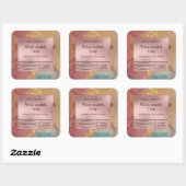 Moderne Aquarell Rose Gold Luxus Candle Label Quadratischer Aufkleber (Blatt)