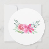 Moderne Aquarell-Rose Rosa Azalea Einladung (Rückseite)