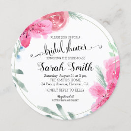 Moderne Aquarell-Rose Rosa Azalea Einladung