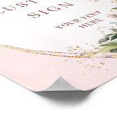 Moderne Aquarell-Roségold-Blumen-Schilder Poster (Ecke)