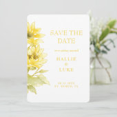 Moderne Aquarell-Sonnenblumen-Hochzeit Heiratsantr Einladung (Stehend Vorderseite)