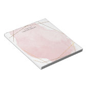 Moderne Aquarell-Splash-, Gold- und Pink-Personali Notizblock (angewinkelt)