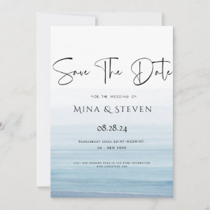 Moderne Aquarell-Strandhochzeit  Save The Date