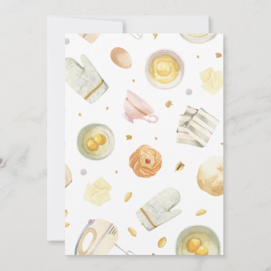 Moderne Aquarell Süsse Pie ist Backbaby Dusche Einladung (Rückseite)