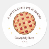 Moderne Aquarell Süsse Pie ist Backbaby Dusche Runder Aufkleber (Vorderseite)