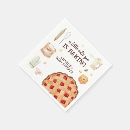 Moderne Aquarell Süsse Pie ist Backbaby Dusche Serviette (Ecke)