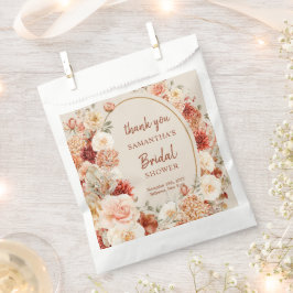 Moderne Aquarell Terracotta Bordeaux Blütenblüte Geschenktütchen