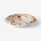 Moderne Aquarell Terracotta Bordeaux Blütenblüte Pappteller (Gewinkelt)