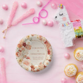 Moderne Aquarell Terracotta Bordeaux Blütenblüte Pappteller (Party)