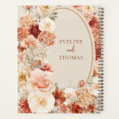 Moderne Aquarell Terracotta Bordeaux Blütenblüte Planer (Rückseite)