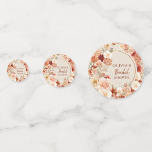 Moderne Aquarell-Terrakotta-Bordeaux-Rosé-Blütenmu Konfetti