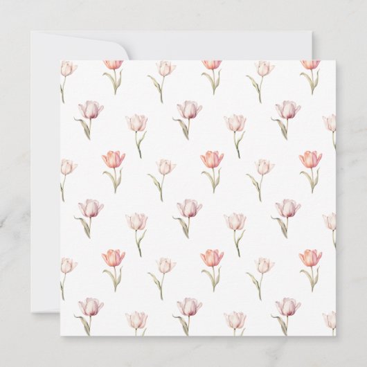 Moderne Aquarell Tulip Kinderdusche Einladung (Rückseite)