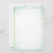 Moderne Aquarell-Verlobung Rings Aquamarin Geometr Einladung (Rückseite)