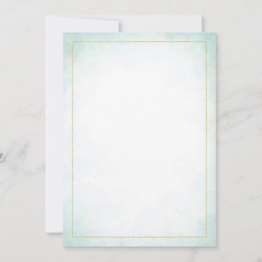 Moderne Aquarell-Verlobung Rings Aquamarin Geometr Einladung (Rückseite)