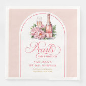 Moderne Aquarell-Wangenrouge und goldene Hochzeits Serviette (Vorderseite)