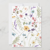 Moderne Aquarell-Wildblumen Blumenspusche Einladung (Rückseite)
