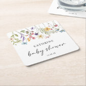 Moderne Aquarell-Wildblumen Blumenspusche Rechteckiger Pappuntersetzer (angewinkelt)