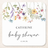 Moderne Aquarell-Wildblumen Blumenspusche Rechteckiger Pappuntersetzer (Vorderseite)