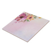 Moderne Aquarell-Wildblumen niedlich lila Fliese (Seite)