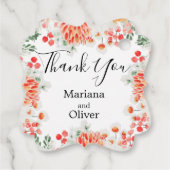 Moderne Aquarell-Wildblumen Trendfarben Geschenkanhänger (Rückseite)