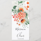 Moderne Aquarell-Wildblumen Trendfarben Menükarte (Rückseite)