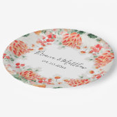 Moderne Aquarell-Wildblumen Trendfarben Pappteller (Schrägansicht)